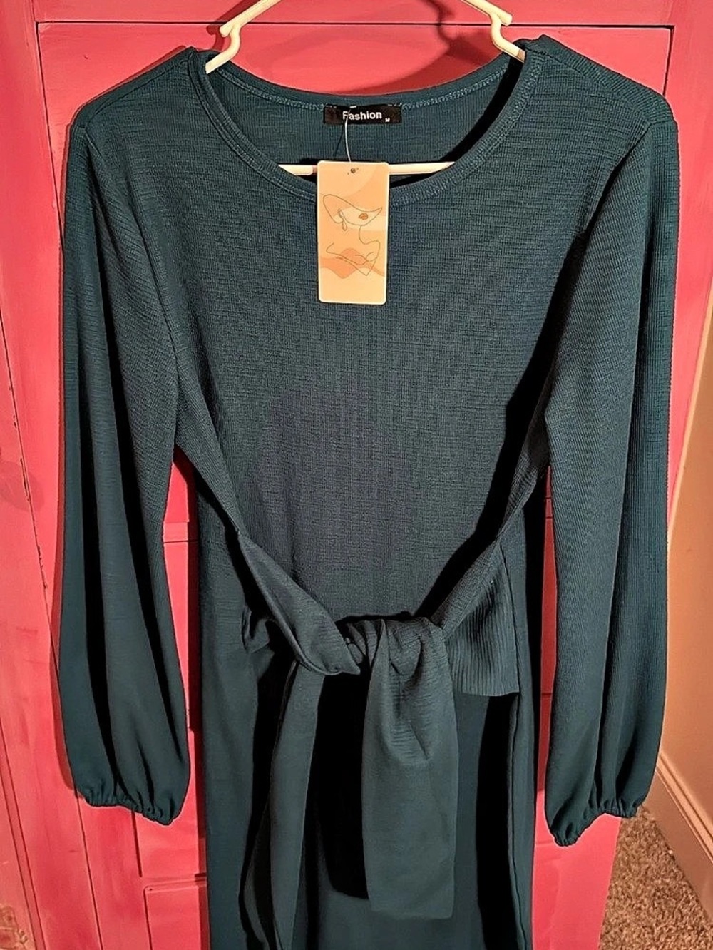 Long Sleeve Mini Dress in Green NWT